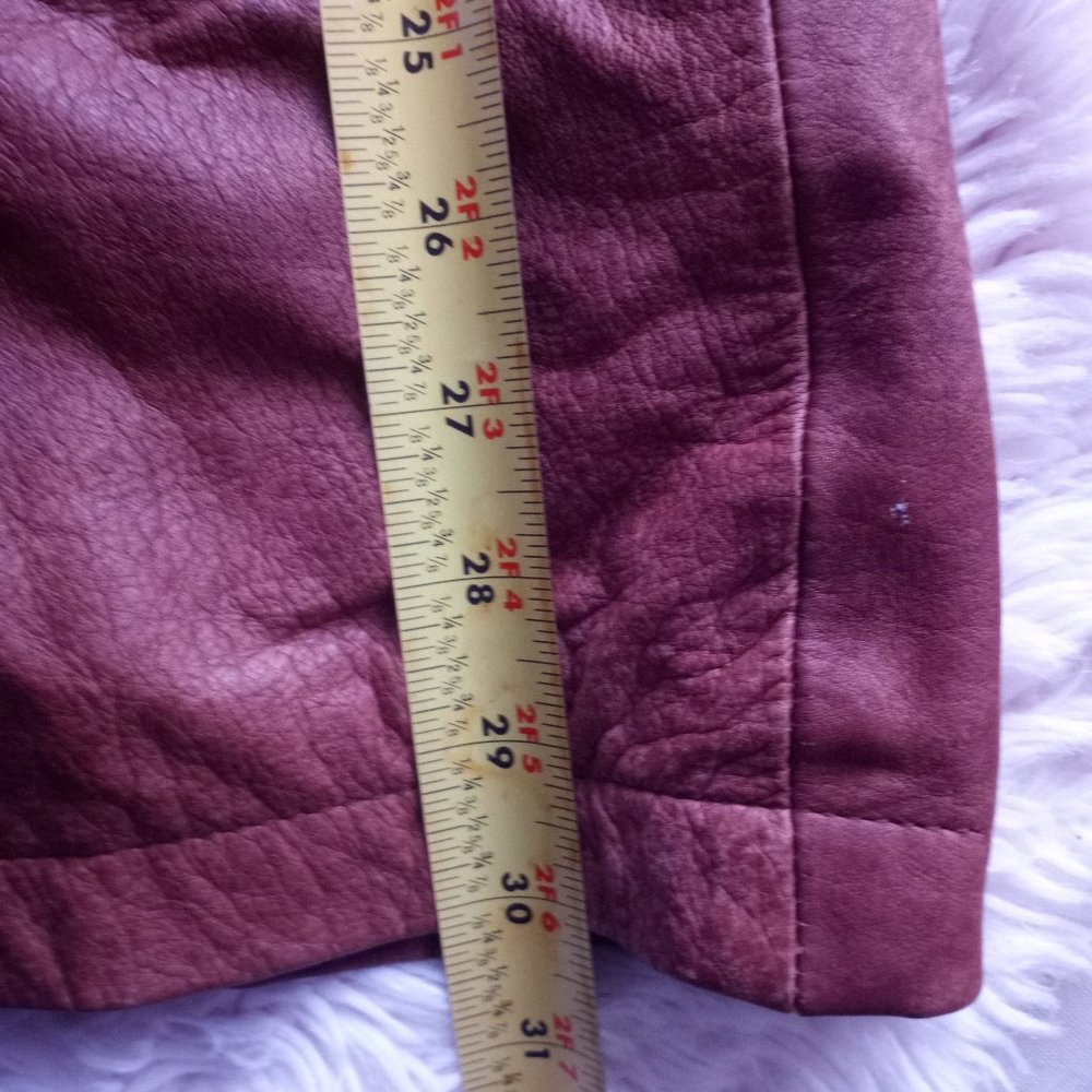 VTG Heavy Long Hooded Brown Leather Jacket - Picture 16 of 16